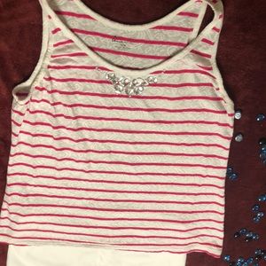 LB lace inspired tank with bling detail 🛍FINAL🎀
